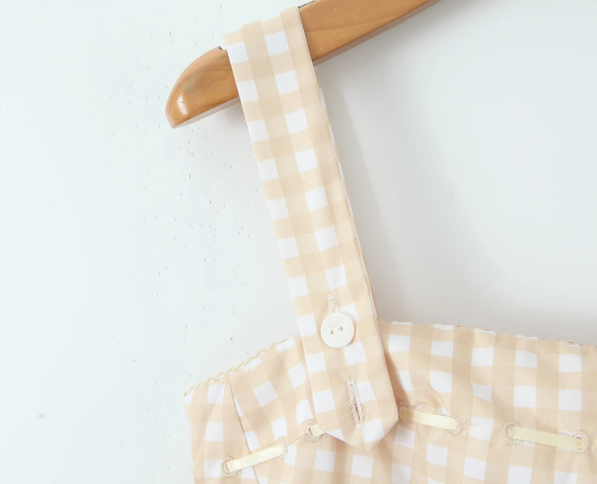 Summer Luxury Dresses 2024 Women Short Dress Khaki Plaid Mini Dress A Line Formal Occasion Dresses Elegant One Pieces