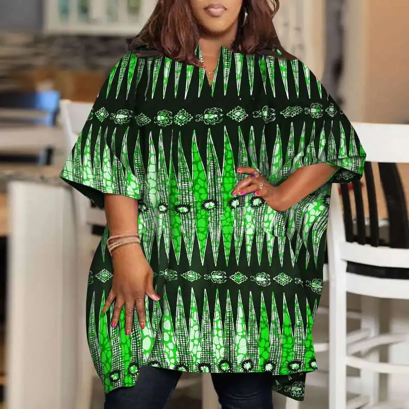 2024 VONDA Summer Women Bohemian Printed Blouses Vintage Shirts Tunic Tops Casual Half Sleeve Loose V-Neck Oversize Blusas Femme