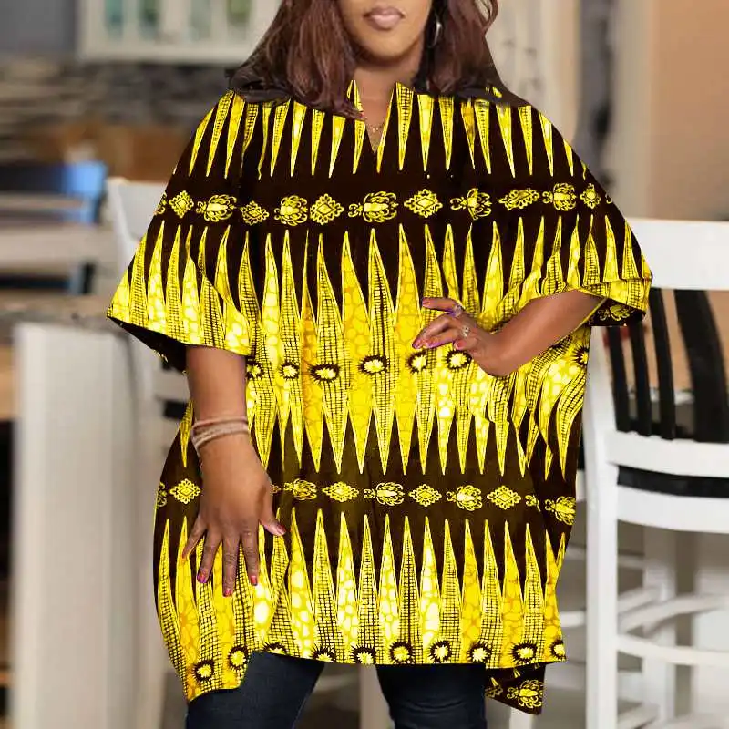 2024 VONDA Summer Women Bohemian Printed Blouses Vintage Shirts Tunic Tops Casual Half Sleeve Loose V-Neck Oversize Blusas Femme