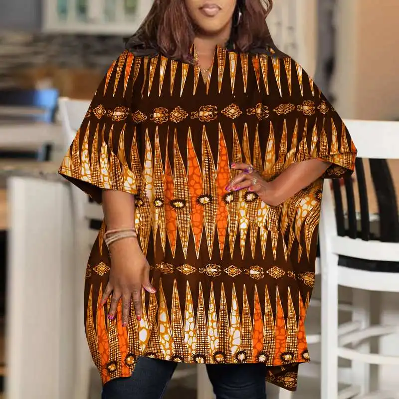 2024 VONDA Summer Women Bohemian Printed Blouses Vintage Shirts Tunic Tops Casual Half Sleeve Loose V-Neck Oversize Blusas Femme