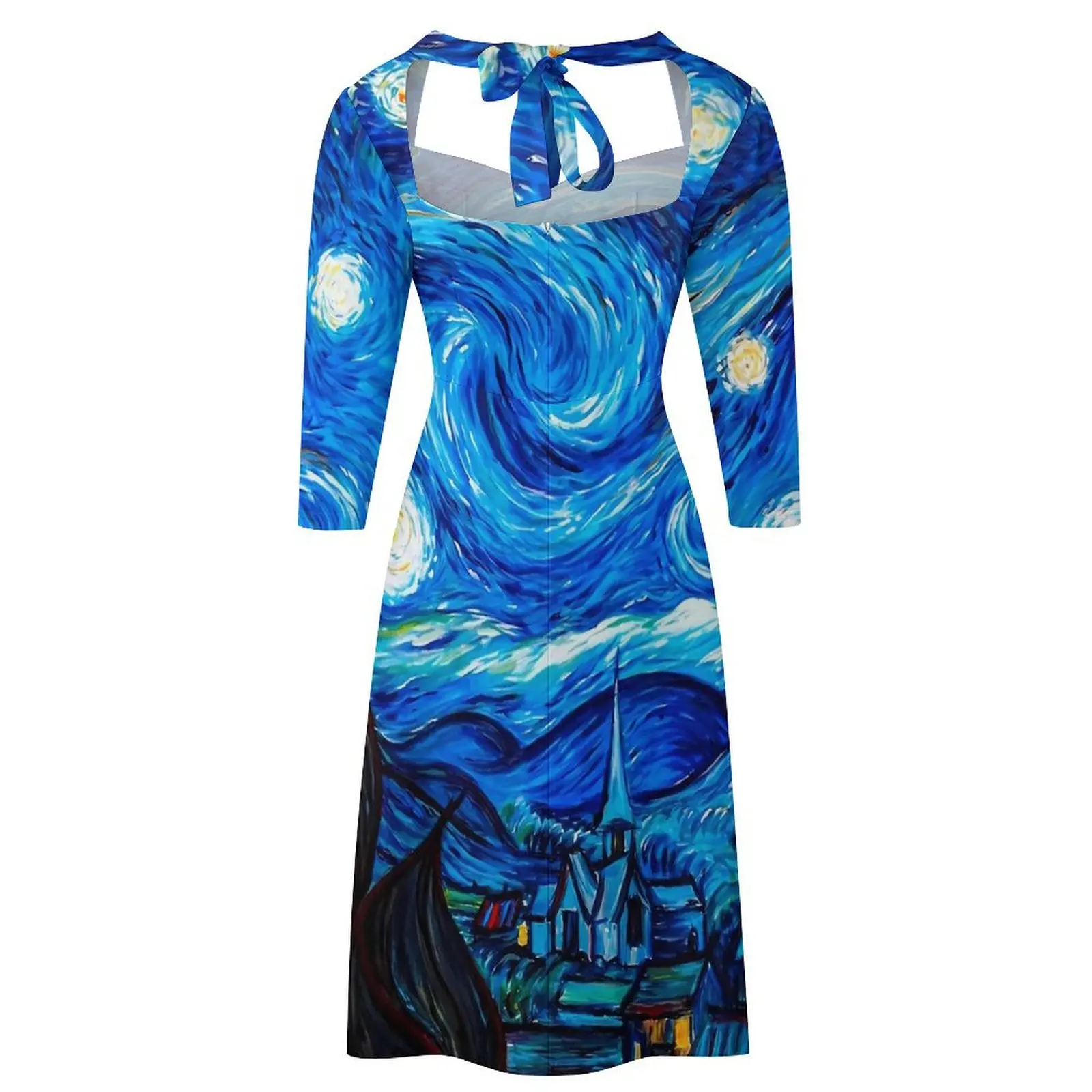 Classic Starry Night Dress Summer Sexy Vincent Van Gogh Festival Dresses Woman Street Style Big Size Casual Dress Birthday Gift