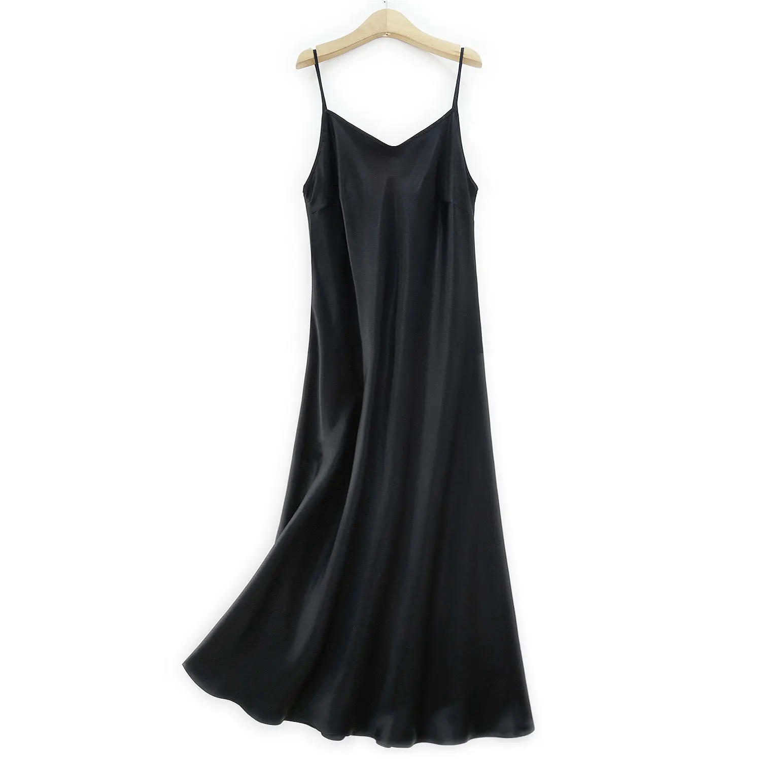 BirdTree, 17MM 100% Silk Elegant OL Dresses, Women Spaghetti Strap Color, Simplicity Vacation Party Dress, 2024 Summer D44156QM