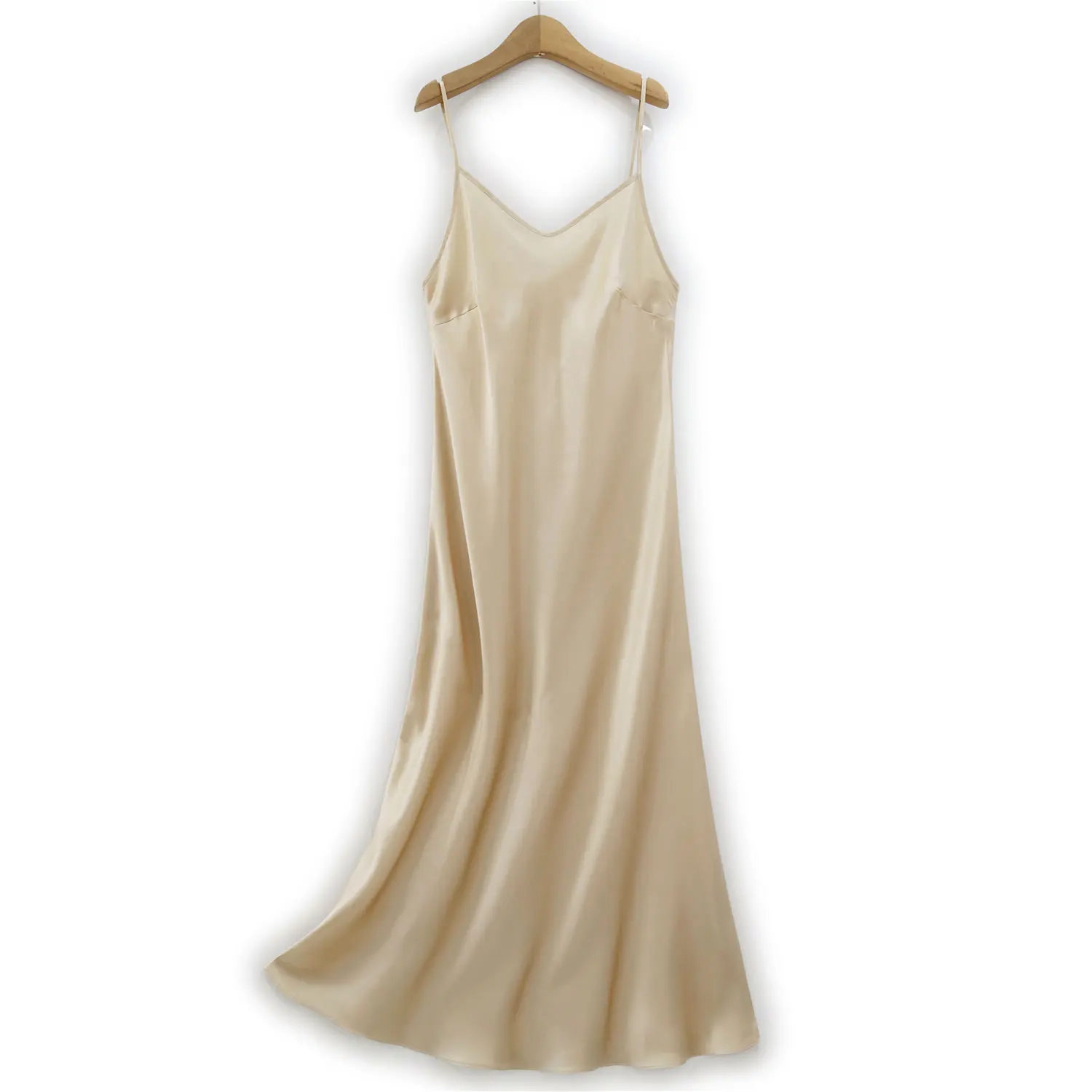 BirdTree, 17MM 100% Silk Elegant OL Dresses, Women Spaghetti Strap Color, Simplicity Vacation Party Dress, 2024 Summer D44156QM