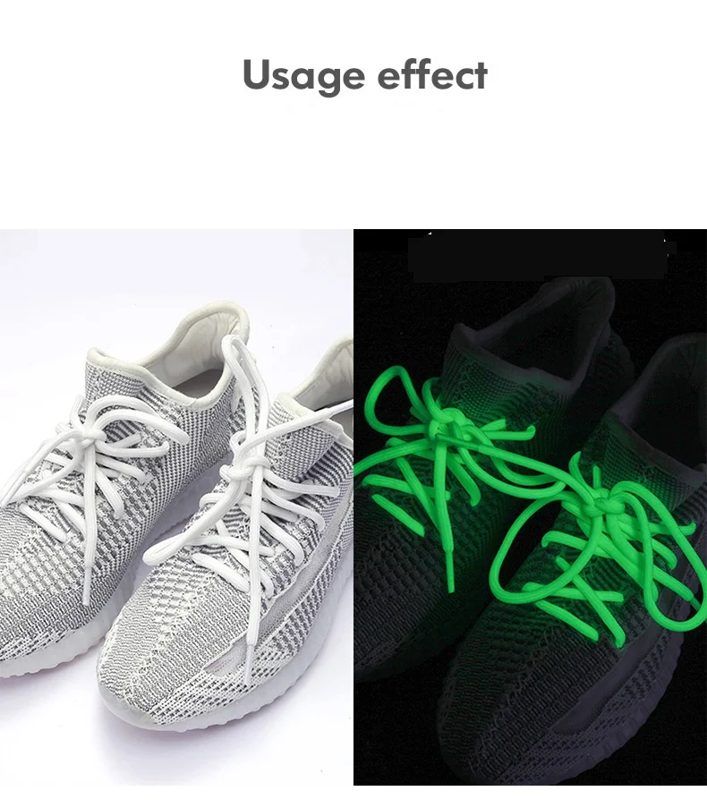 1pair Luminous Shoelaces Round Sports Canvas Shoe Lace Woman Man Glow in The Dark Night Color Glowing Laces Fluorescent Shoelace