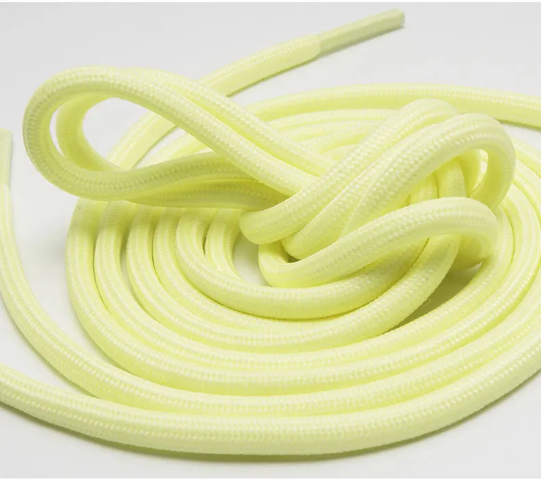 1pair Luminous Shoelaces Round Sports Canvas Shoe Lace Woman Man Glow in The Dark Night Color Glowing Laces Fluorescent Shoelace