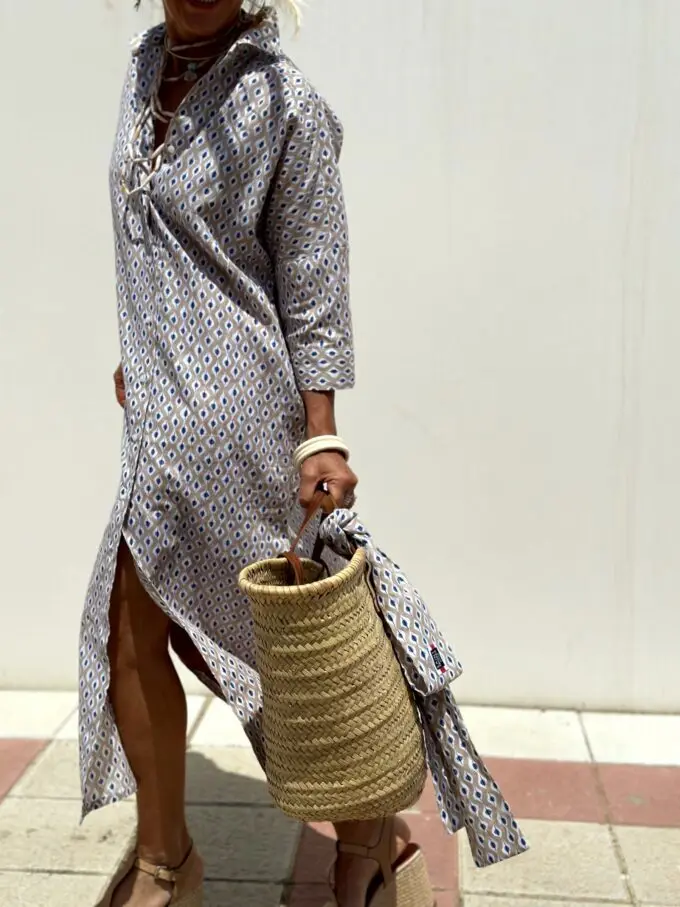 Autumn Long Sleeve Shirt Dress Elegant Belt Long Dress For Women 2024 Fashion Print Button Lapel Neck Casual Dresses Robe Femme