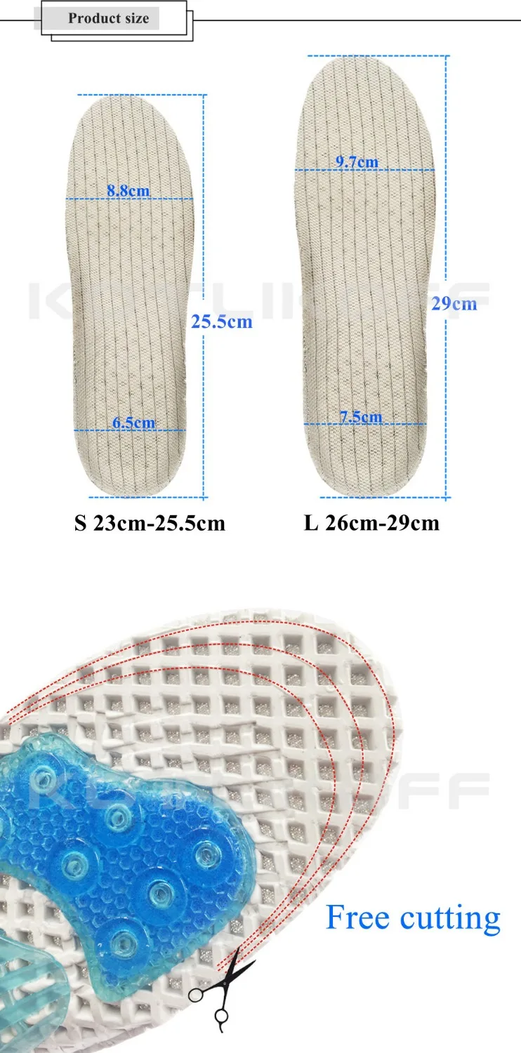 EVA Spring silicone Insole Orthotic Arch Support Sport Non-slip Shock-Absorbantin Breathable Deodorant Cushion Insoles Sole Pads