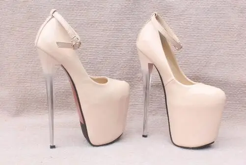 Crossdresser Shoes Woman Zapatos Mujer Plataforms Pumps Fashion Show Ladies 19cm Thin Heels Wedding Party Ankle Strap Stilettos