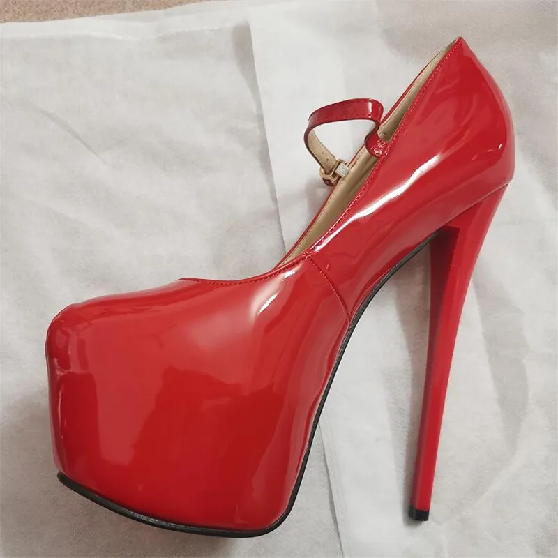 Crossdresser Shoes Woman Zapatos Mujer Plataforms Pumps Fashion Show Ladies 19cm Thin Heels Wedding Party Ankle Strap Stilettos