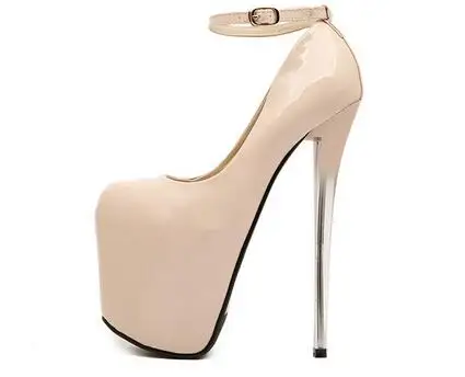 Crossdresser Shoes Woman Zapatos Mujer Plataforms Pumps Fashion Show Ladies 19cm Thin Heels Wedding Party Ankle Strap Stilettos