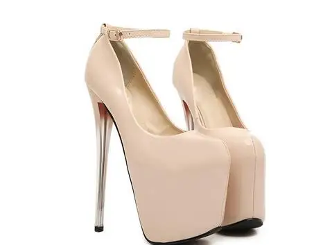 Crossdresser Shoes Woman Zapatos Mujer Plataforms Pumps Fashion Show Ladies 19cm Thin Heels Wedding Party Ankle Strap Stilettos