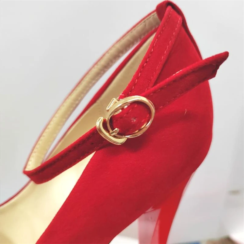 Crossdresser Shoes Woman Zapatos Mujer Plataforms Pumps Fashion Show Ladies 19cm Thin Heels Wedding Party Ankle Strap Stilettos