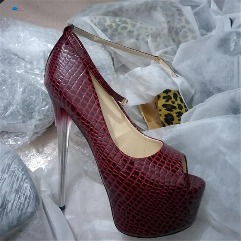 Crossdresser Shoes Woman Zapatos Mujer Plataforms Pumps Fashion Show Ladies 19cm Thin Heels Wedding Party Ankle Strap Stilettos