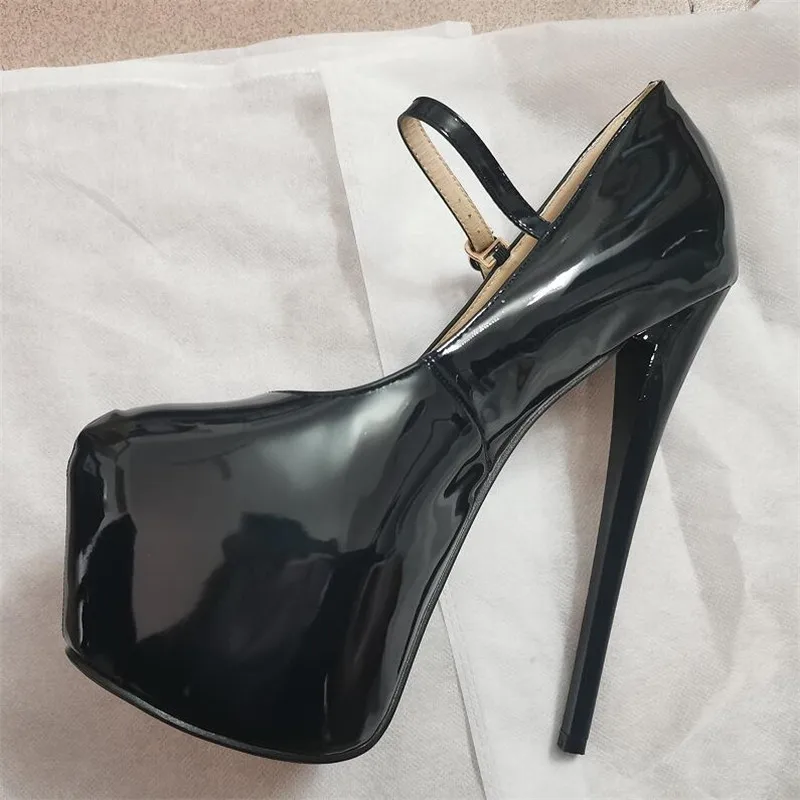Crossdresser Shoes Woman Zapatos Mujer Plataforms Pumps Fashion Show Ladies 19cm Thin Heels Wedding Party Ankle Strap Stilettos