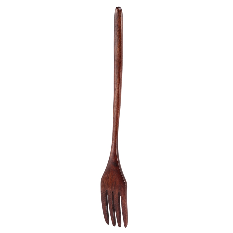 10 Pcs Wooden Spoons Forks Set Wooden Utensil Set Reusable Natural Wood Flatware Set for Cooking Stirring Eating