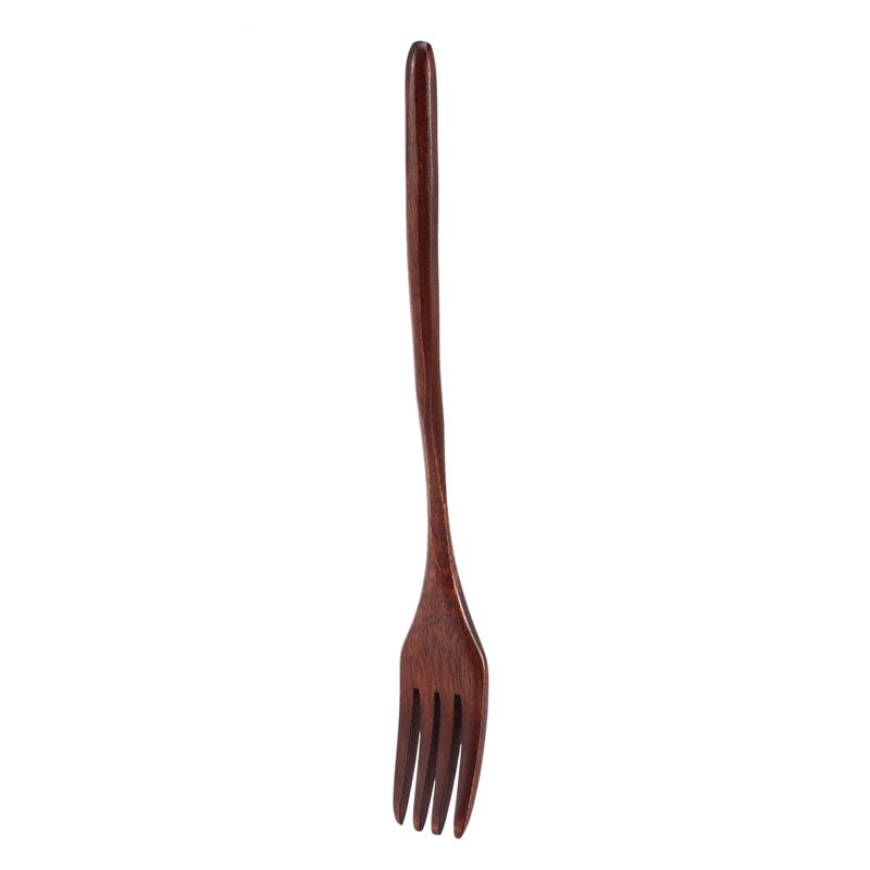 10 Pcs Wooden Spoons Forks Set Wooden Utensil Set Reusable Natural Wood Flatware Set for Cooking Stirring Eating