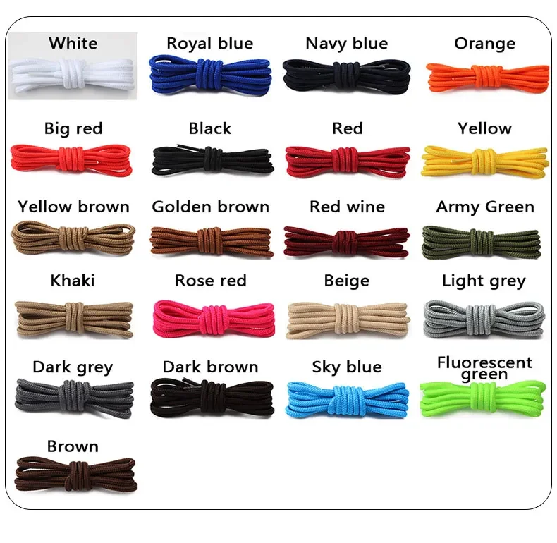 Classic Round Shoelaces for Sneakers Boots Hiking Shoes Shoelace Oxford Shoe Laces for 90cm/120cm/150cm Shoestrings Woman Man