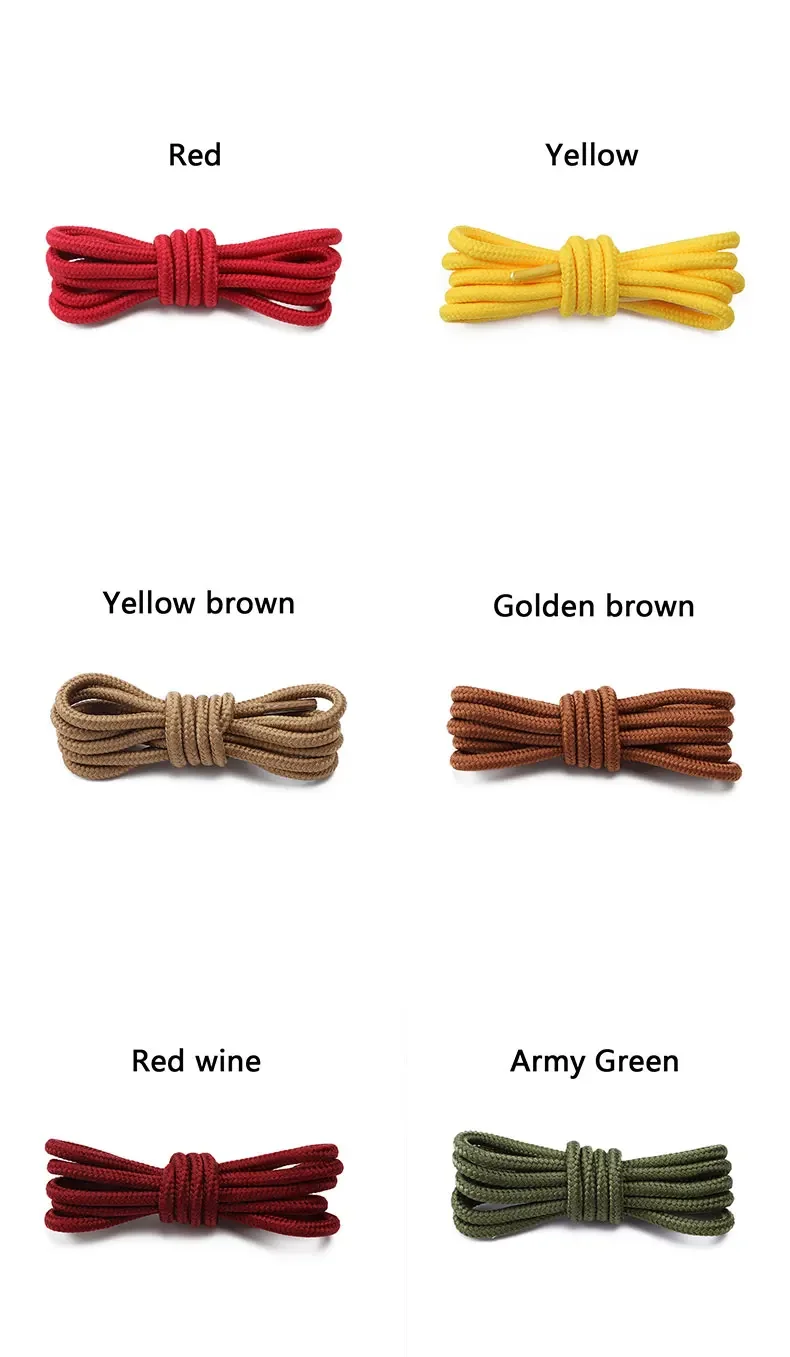 Classic Round Shoelaces for Sneakers Boots Hiking Shoes Shoelace Oxford Shoe Laces for 90cm/120cm/150cm Shoestrings Woman Man