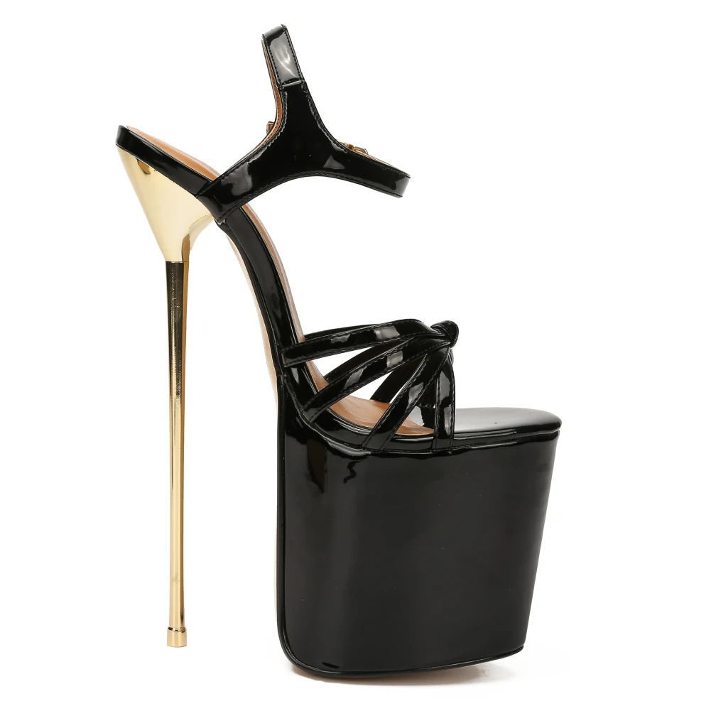 SDTRFT Buckle Sandals Party Shoes Woman Stiletto Zapatos Mujer 22cm Ultra High Metal Thin Heels Ladies Platforms Pumps Zapatilla