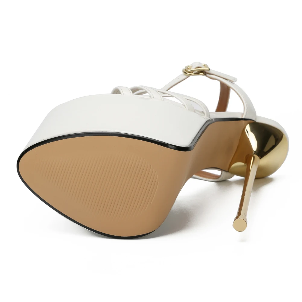 SDTRFT Buckle Sandals Party Shoes Woman Stiletto Zapatos Mujer 22cm Ultra High Metal Thin Heels Ladies Platforms Pumps Zapatilla