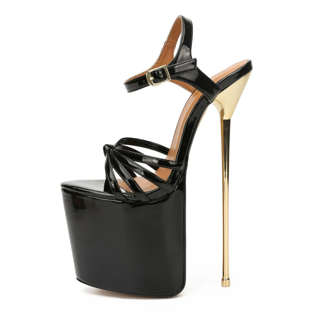 SDTRFT Buckle Sandals Party Shoes Woman Stiletto Zapatos Mujer 22cm Ultra High Metal Thin Heels Ladies Platforms Pumps Zapatilla