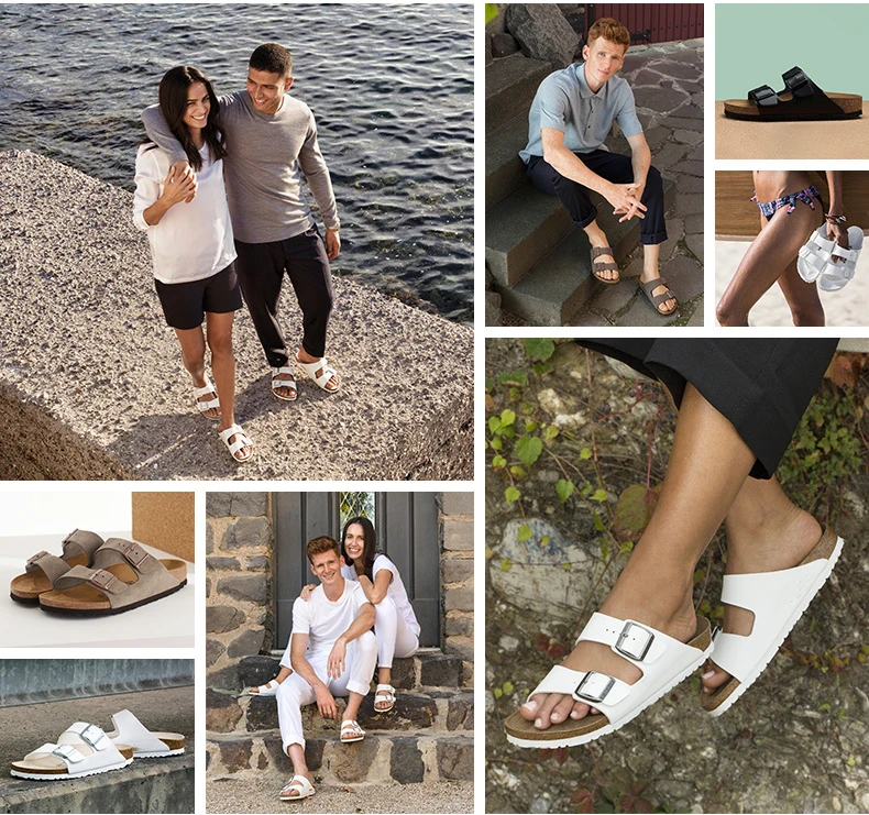2027 New Summer Men's Cork Slippers Suede Leather Mule Clogs Slippers Man Soft Cork Two Buckle Beach Slides Footwear For Men 45