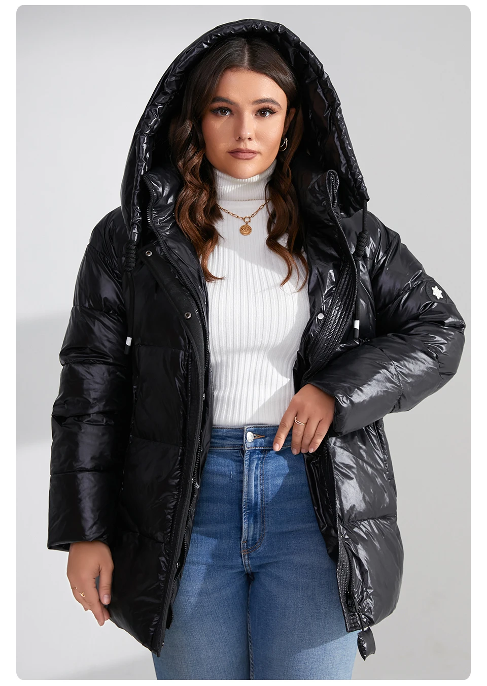 GASMAN 2023 Fashion Warm Coats Woman Winter Down Jackets Women Applique Hooded Plus Size Brand High Quality Parkas Female 82268