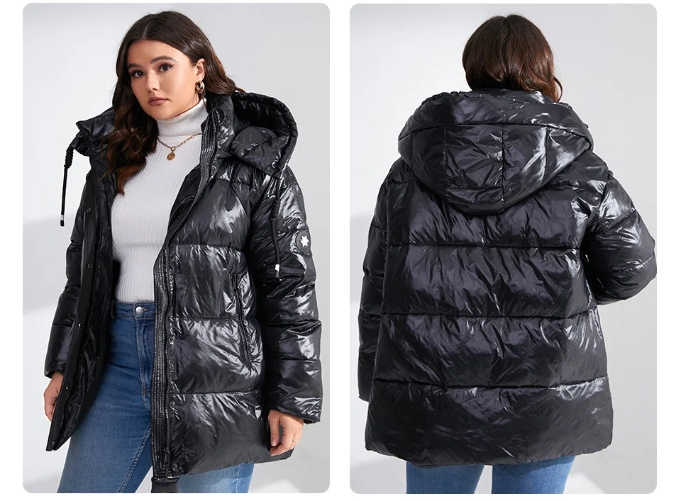 GASMAN 2023 Fashion Warm Coats Woman Winter Down Jackets Women Applique Hooded Plus Size Brand High Quality Parkas Female 82268