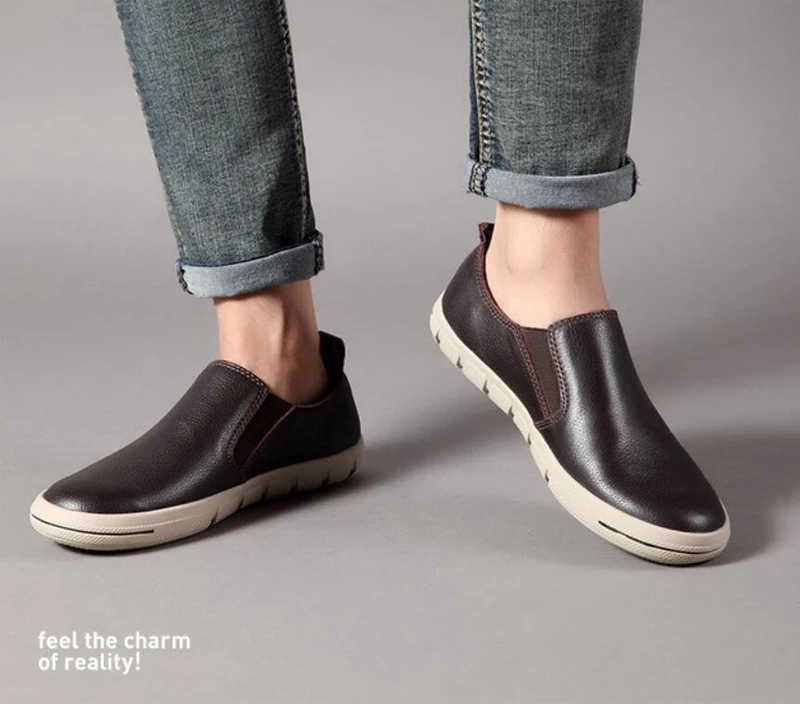 ZFTL Men Loafers genuine leather Lazy shoes man casaul slip-on shoes male leisure Non-slip shoes man loafers boat shoes 2025