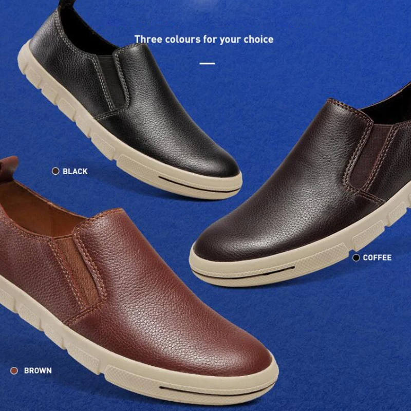 ZFTL Men Loafers genuine leather Lazy shoes man casaul slip-on shoes male leisure Non-slip shoes man loafers boat shoes 2025