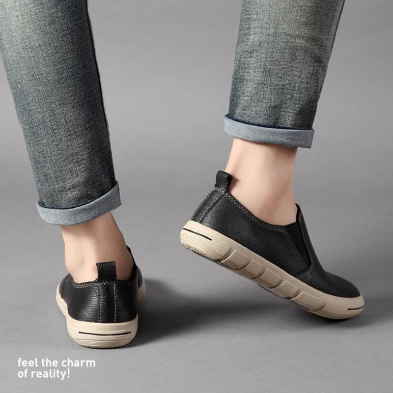 ZFTL Men Loafers genuine leather Lazy shoes man casaul slip-on shoes male leisure Non-slip shoes man loafers boat shoes 2025