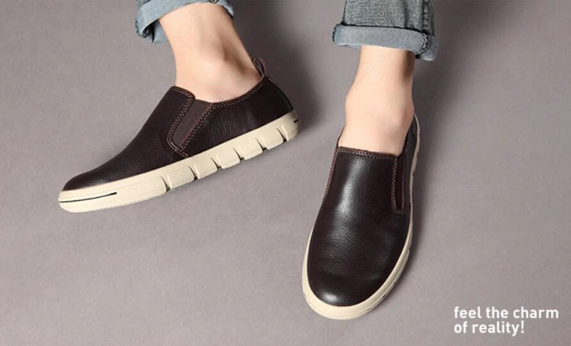 ZFTL Men Loafers genuine leather Lazy shoes man casaul slip-on shoes male leisure Non-slip shoes man loafers boat shoes 2025