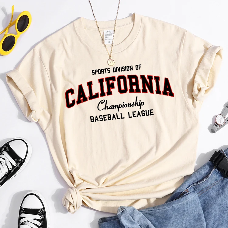 Sports Division California Ship Baseball League T-Shirts Comfortable Round Neck Tshirt Comfortable Hipster Tee Top Casual Tshirt