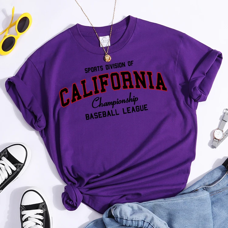 Sports Division California Ship Baseball League T-Shirts Comfortable Round Neck Tshirt Comfortable Hipster Tee Top Casual Tshirt