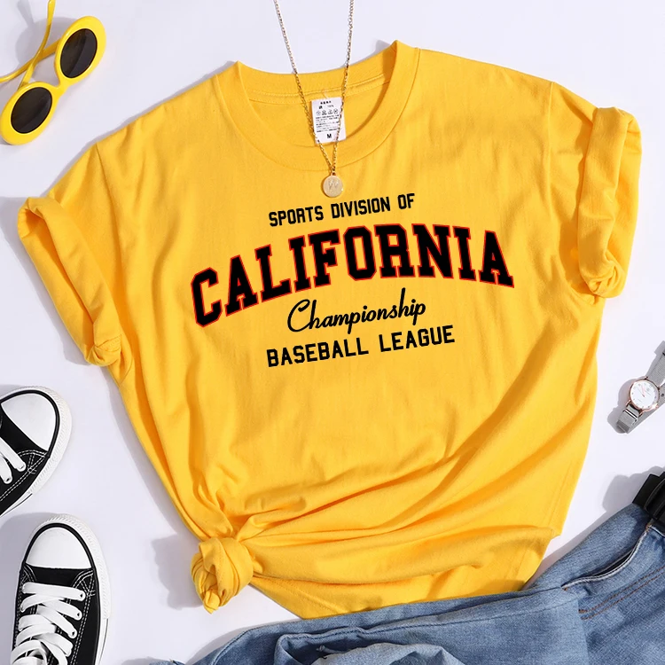 Sports Division California Ship Baseball League T-Shirts Comfortable Round Neck Tshirt Comfortable Hipster Tee Top Casual Tshirt