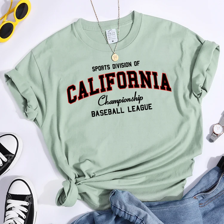 Sports Division California Ship Baseball League T-Shirts Comfortable Round Neck Tshirt Comfortable Hipster Tee Top Casual Tshirt