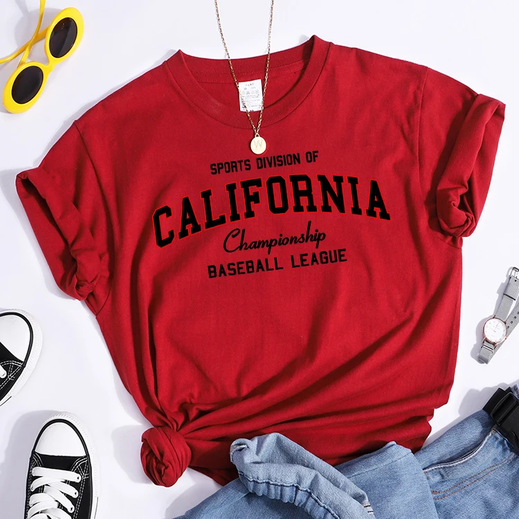 Sports Division California Ship Baseball League T-Shirts Comfortable Round Neck Tshirt Comfortable Hipster Tee Top Casual Tshirt