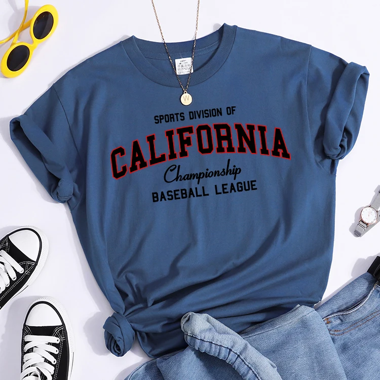 Sports Division California Ship Baseball League T-Shirts Comfortable Round Neck Tshirt Comfortable Hipster Tee Top Casual Tshirt