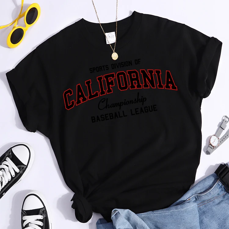 Sports Division California Ship Baseball League T-Shirts Comfortable Round Neck Tshirt Comfortable Hipster Tee Top Casual Tshirt