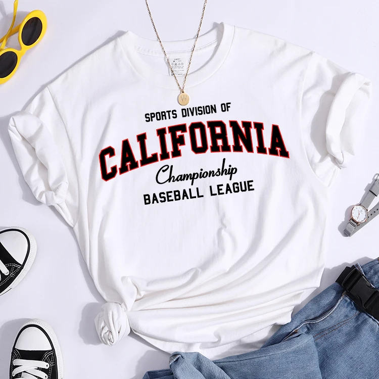 Sports Division California Ship Baseball League T-Shirts Comfortable Round Neck Tshirt Comfortable Hipster Tee Top Casual Tshirt