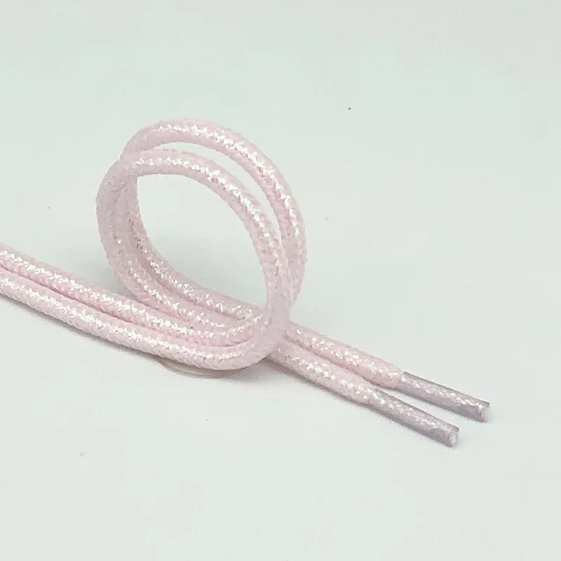 New Round Colorful Shoelaces Glitter White Shoelaces of sneakers Metallic Shiny gold silver Flat shoe laces sports running Lace