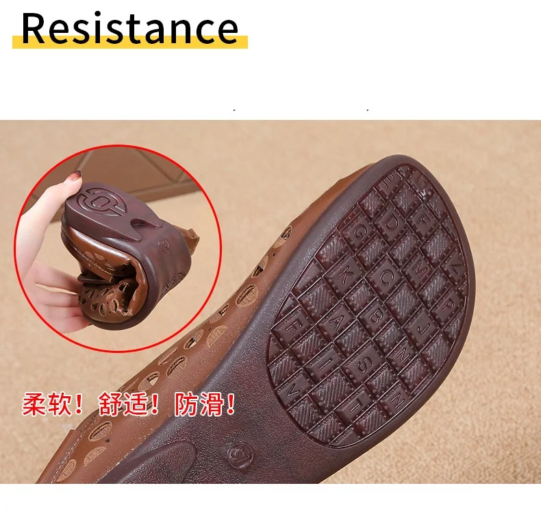 Designer Elegant Woman Flat Ballet Shoes Ladies Hollow Out Summer Flats Women's Mary Jane Shoes Vintage Loafers Cut Out Moccasin