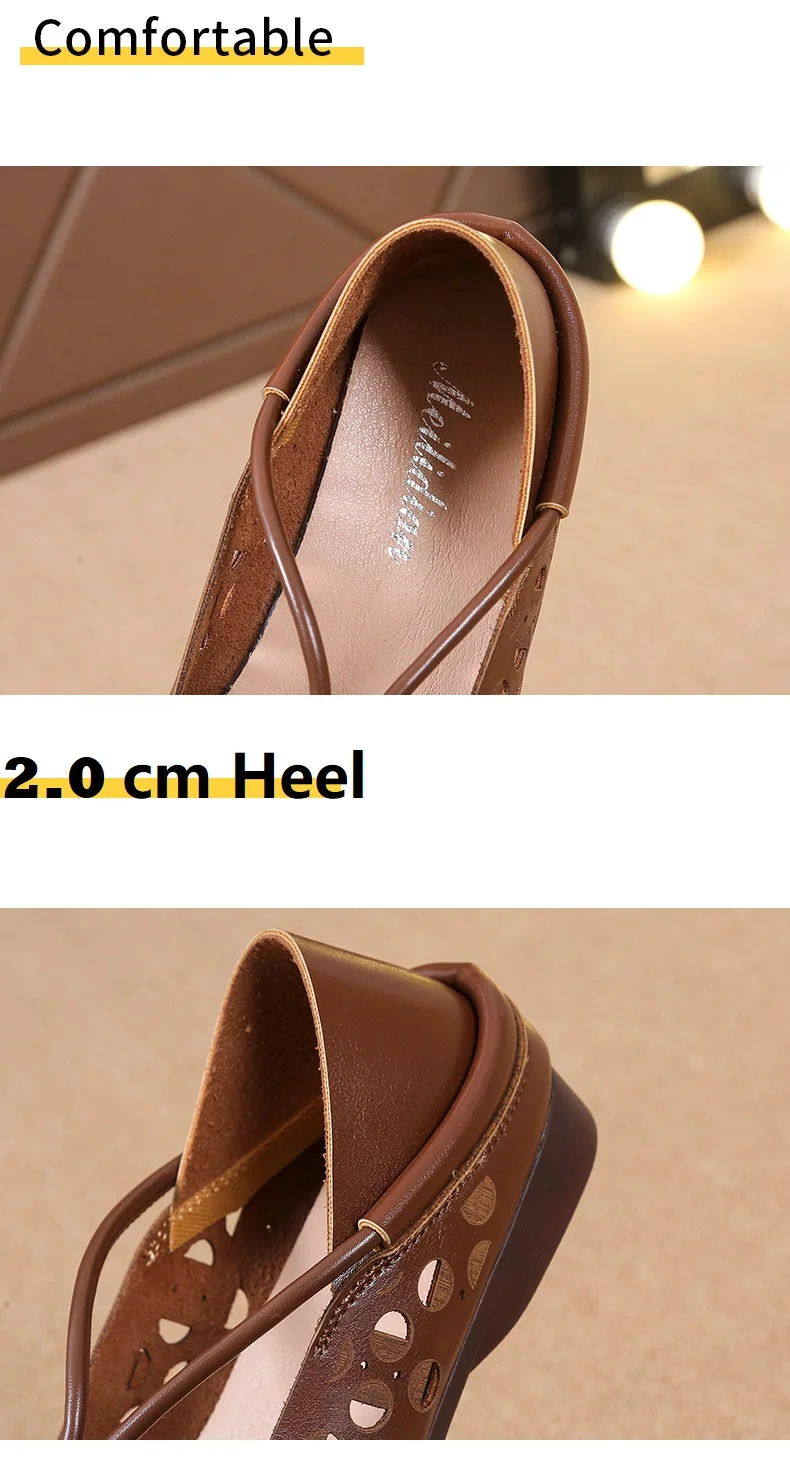 Designer Elegant Woman Flat Ballet Shoes Ladies Hollow Out Summer Flats Women's Mary Jane Shoes Vintage Loafers Cut Out Moccasin