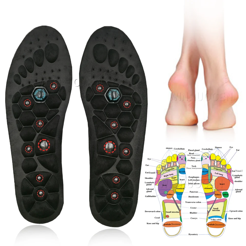 Premium Orthopedic Magnetic Therapy Insoles Slimming Weight Loss Arch Support Shoes Pads for Men Women Massage Foot Care Sole