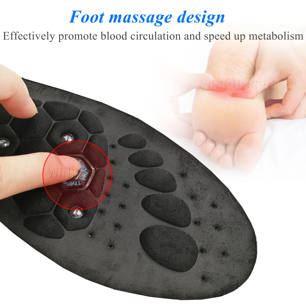 Premium Orthopedic Magnetic Therapy Insoles Slimming Weight Loss Arch Support Shoes Pads for Men Women Massage Foot Care Sole