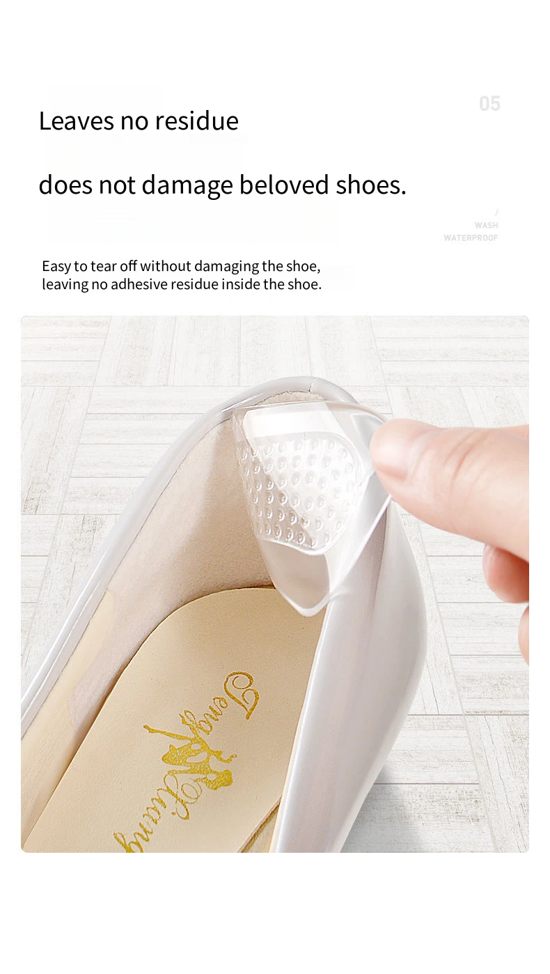 Silicone High Heels Heel Protectors Stickers Women Shoes Heel Cushion Foot Care Non Slip Shoe Pads for Adjustable Size Insoles