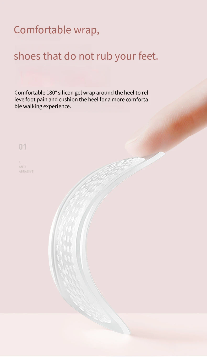 Silicone High Heels Heel Protectors Stickers Women Shoes Heel Cushion Foot Care Non Slip Shoe Pads for Adjustable Size Insoles