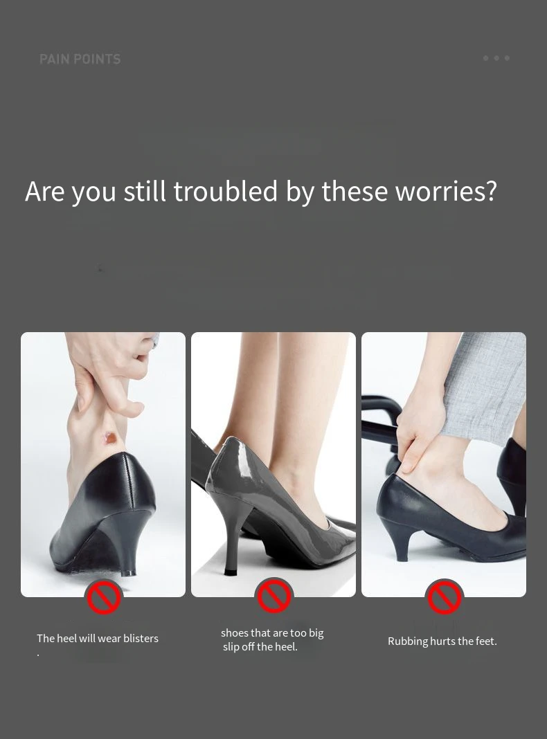 Silicone High Heels Heel Protectors Stickers Women Shoes Heel Cushion Foot Care Non Slip Shoe Pads for Adjustable Size Insoles