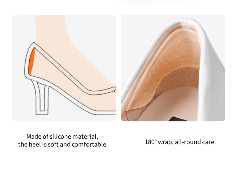 Silicone High Heels Heel Protectors Stickers Women Shoes Heel Cushion Foot Care Non Slip Shoe Pads for Adjustable Size Insoles