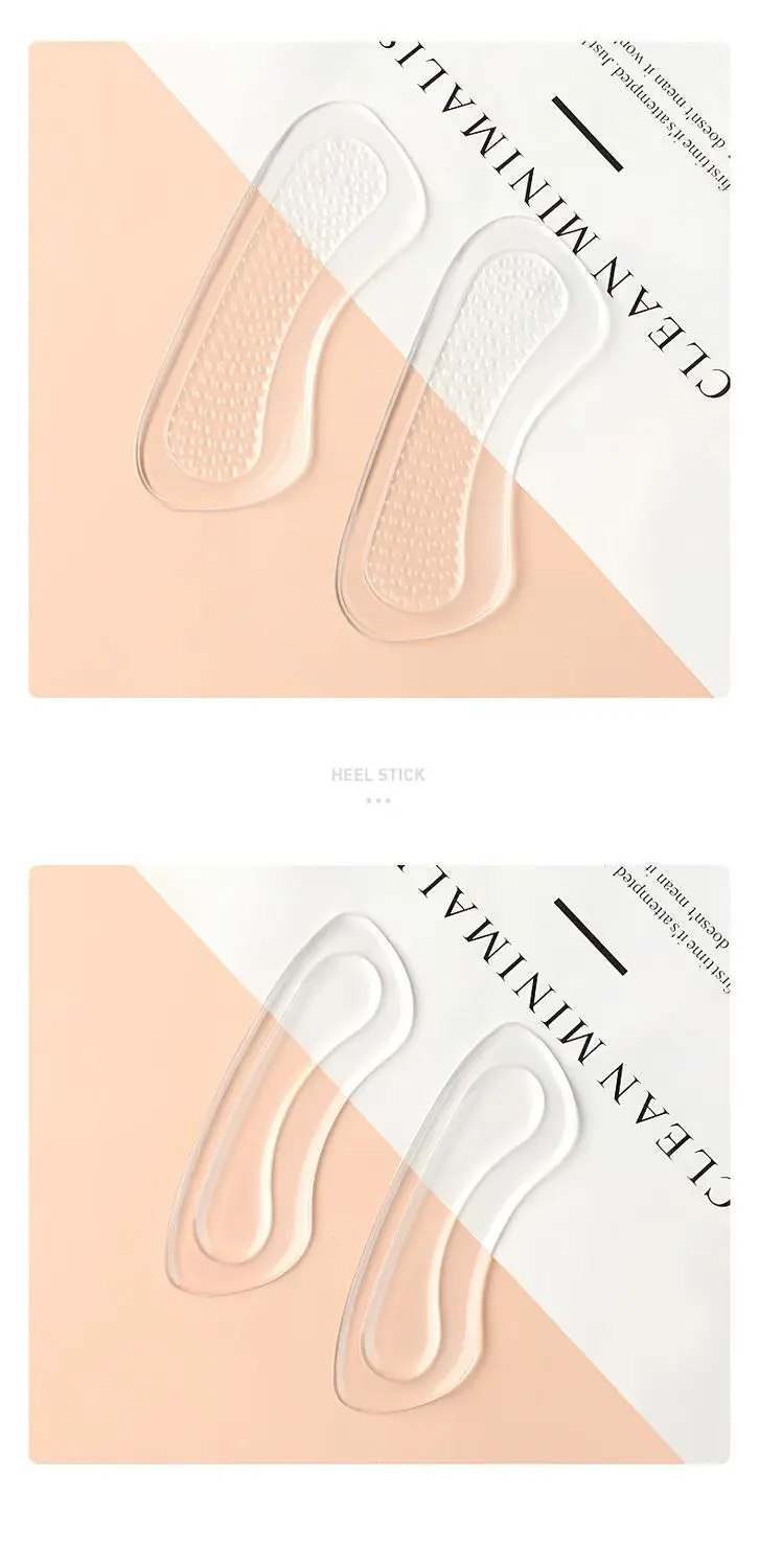 Silicone High Heels Heel Protectors Stickers Women Shoes Heel Cushion Foot Care Non Slip Shoe Pads for Adjustable Size Insoles